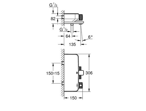 Термостатен смесител за вана/душ Grohe Grohtherm SmartControl